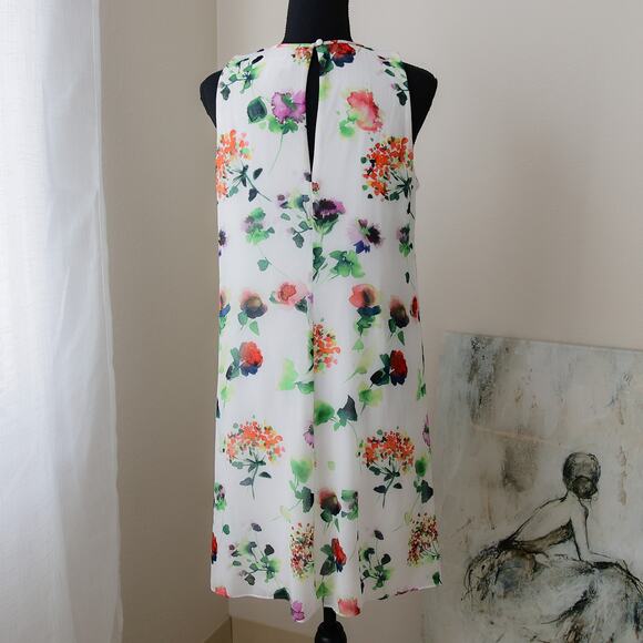 CALVIN KLEIN Floral watercolor Mini dress size 8 M - Picture 6 of 9